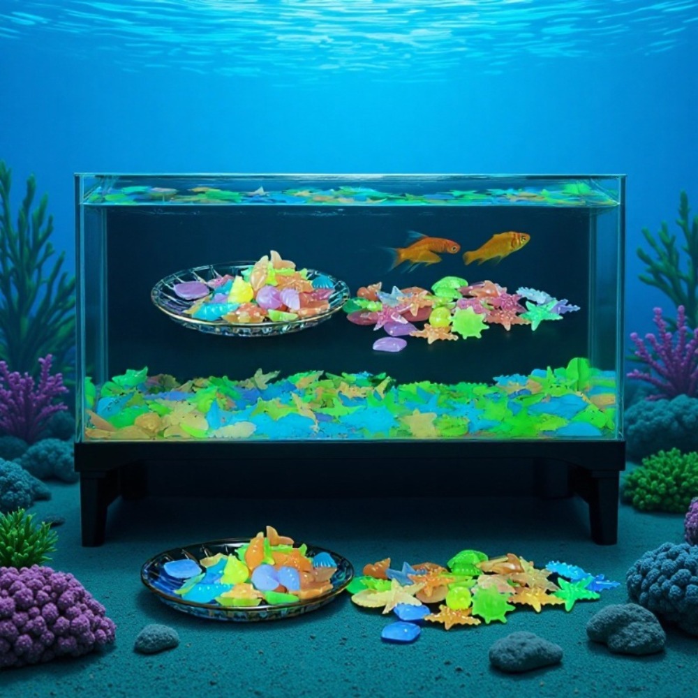 Aquarium Fish Buy - أحجار المحيط المضيئة، أصداف المحار الفلورية،
