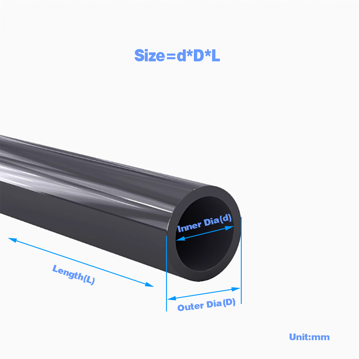 Aquarium Fish Buy - أنبوب بلاستيكي أسود PVC أنبوب مجوف/خزان