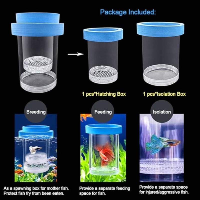 صندوق عزل تربية الأسماك العائم - مراجعة Box Fish In Aquarium وسعره