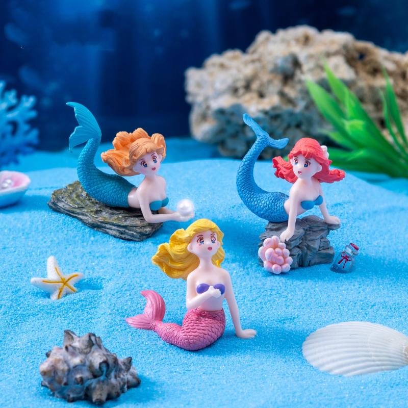 4 قطع من تماثيل حورية البحر ال - مراجعة Aquarium Fish Buy وسعره