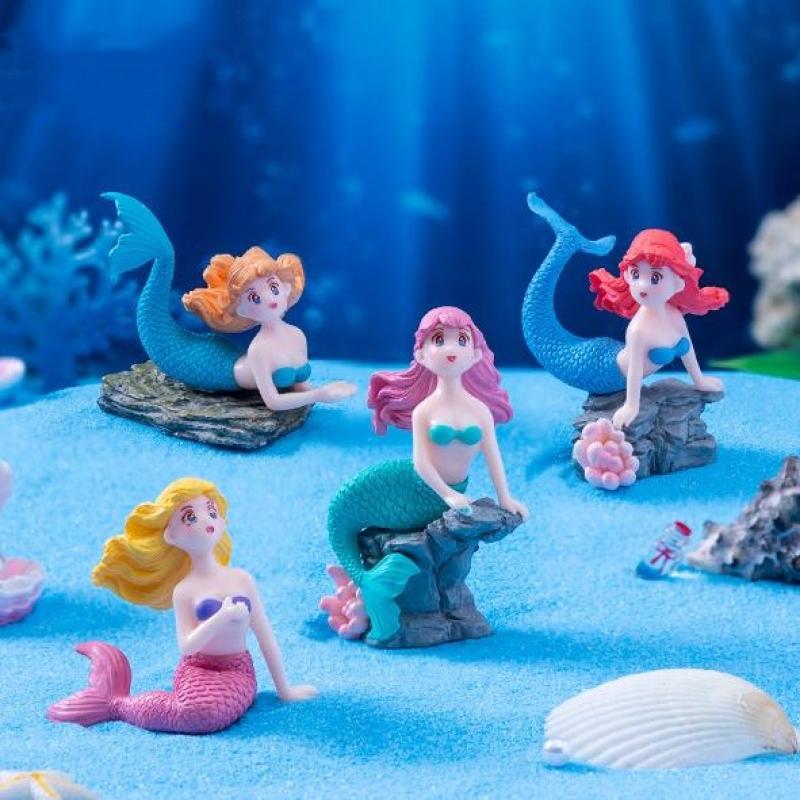 4 قطع من تماثيل حورية البحر ال - مراجعة Aquarium Fish Buy وسعره
