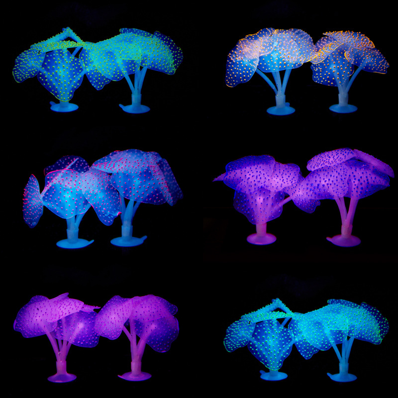 زينة حوض السمك من السيليكون عل - مراجعة Aquarium Fish Glow In The Dark وسعره